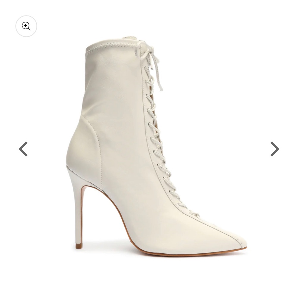 Schutz white lace up booties!